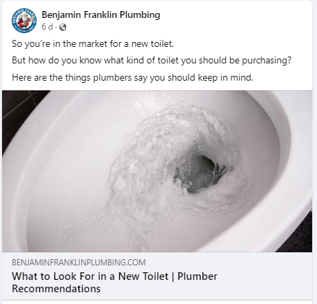 Content Marketing example of Digital Marketing for Plumbers 