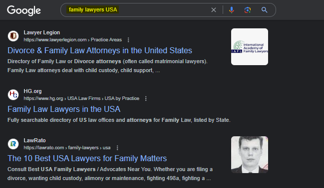 SEO example for law firms and lawyers